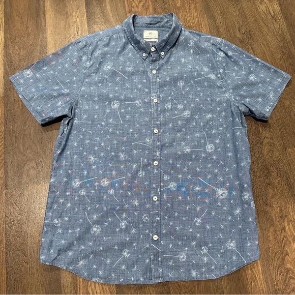 AG Adriano Goldschmied Button Up Blue Dandelion Short Sleeve Shirt Men’s Size XL - Picture 2 of 10